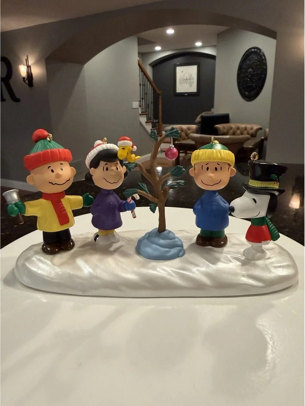 Hallmark Keepsake 1995 Charlie Brown  Christmas Set 5 Ornaments Snow Scene New
